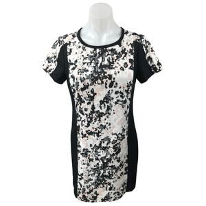 Banana Republic Black Multicolor Camo Short Sleeve Mini Pencil Sheath Dress 2